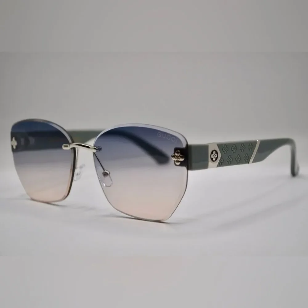 Gucci Women’s Sunglasses | Silver & Grey-Blue Frame | Blue-Brown Gradient Lens - Picture 8 of 16